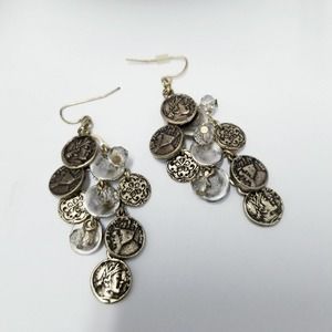 Hanging Coin Drop Earrings